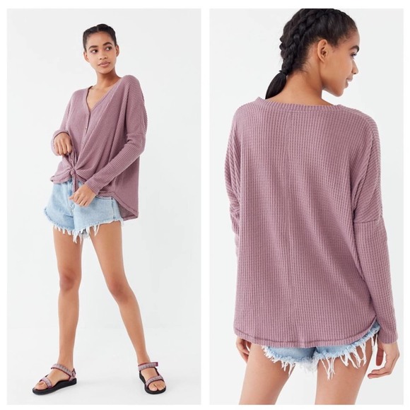 Urban Outfitters Sweaters - Urban Outfitters Out From Under Jojo Oversized Thermal Button-Front Top Medium